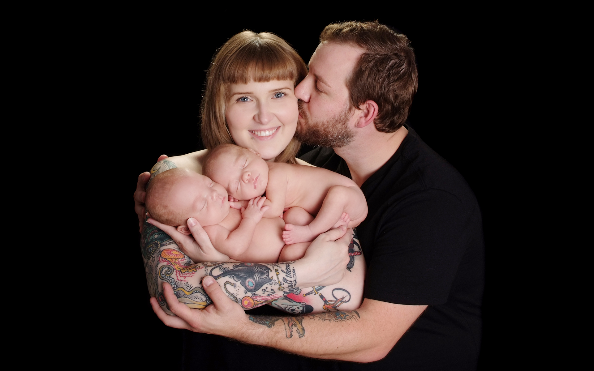 Family Twins Newborn Portraits